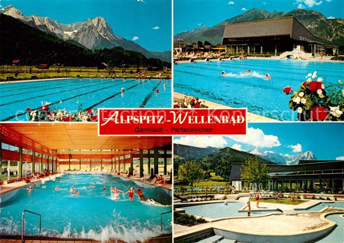 GARMISCH-PARTENKIRCHEN Bayern Alpspitz Wellenbad Freigelaende mit Freibecken