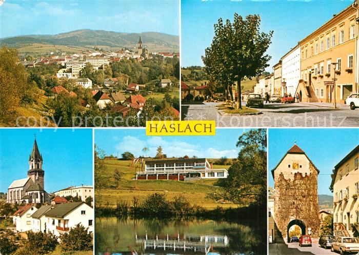 Haslach Muehl Gesamtansicht mittelalterlicher Marktplatz Torbogen Kirche