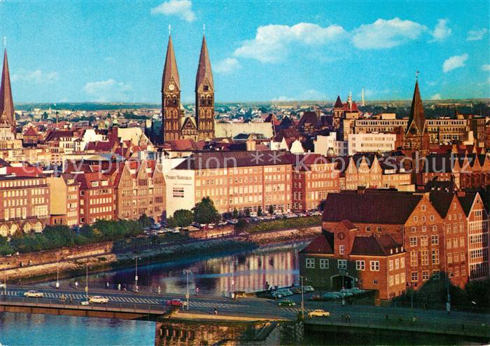 BREMEN  CITY Buergermeister Smidt Bruecke Weser Stadtpanorama