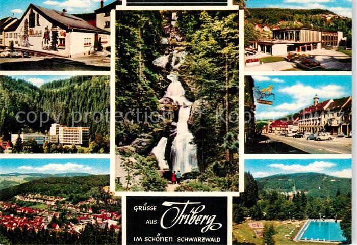 Triberg Schwarzwald Teilansichten Kurort Wasserfall Freibad