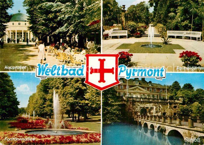 Bad Pyrmont Hauptallee Fontaenenallee Palmengarten Schloss