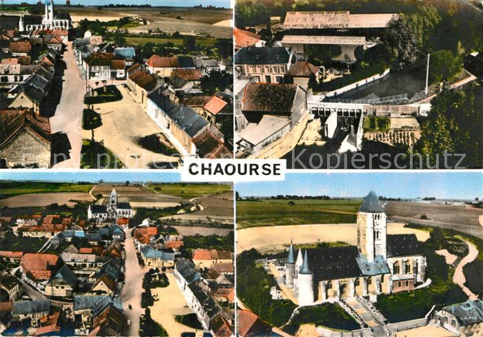 Chaourse en avion au dessus de la ville Eglise