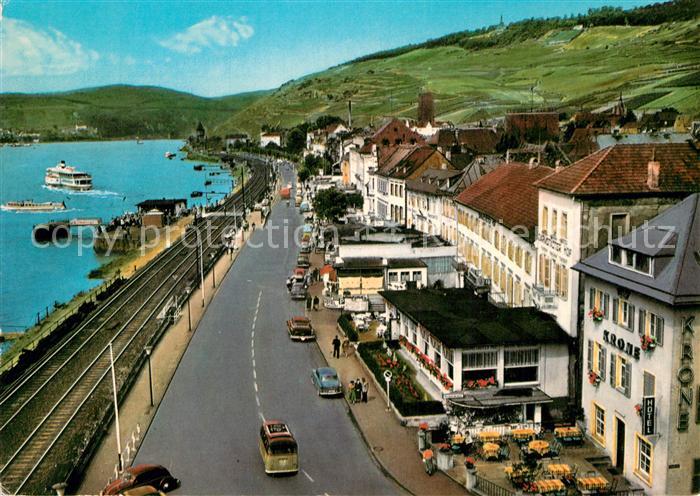 Ruedesheim Rhein Rheinstrasse Eisenbahn Dampfer Anlegestelle