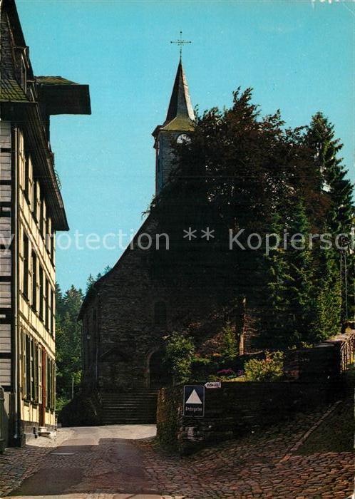 Monschau Partie in der Kirchstrasse Kirche