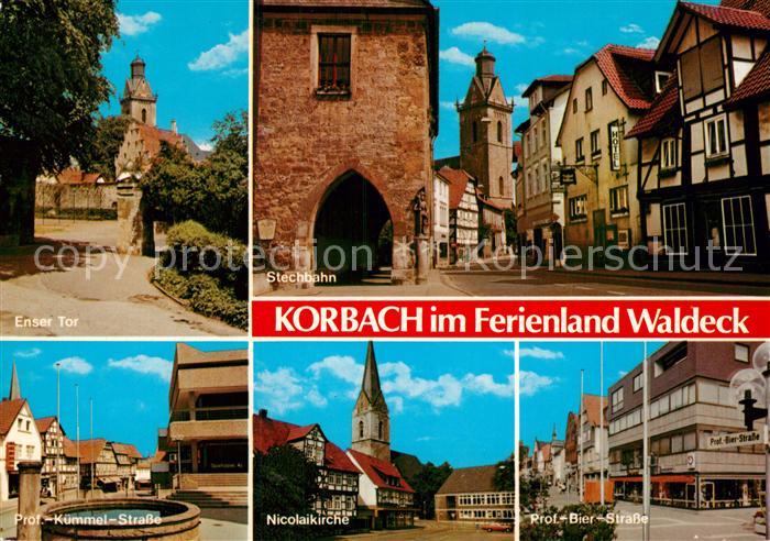 Korbach Enser Tor Stechbahn Altstadt Kirche Strassenpartien