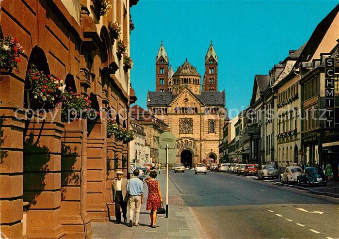 Speyer Rhein Maximilianstrasse und Dom