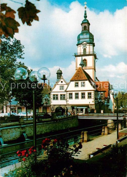 Erbach Odenwald Partie an der Muemling Rathaus Stadtkirche