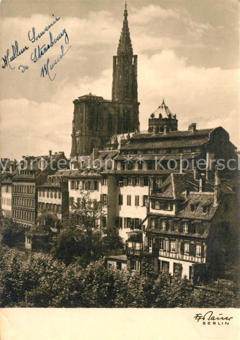 Strassburg Elsass Blick ueber die Ill vom Fischerstaden zum Muenster