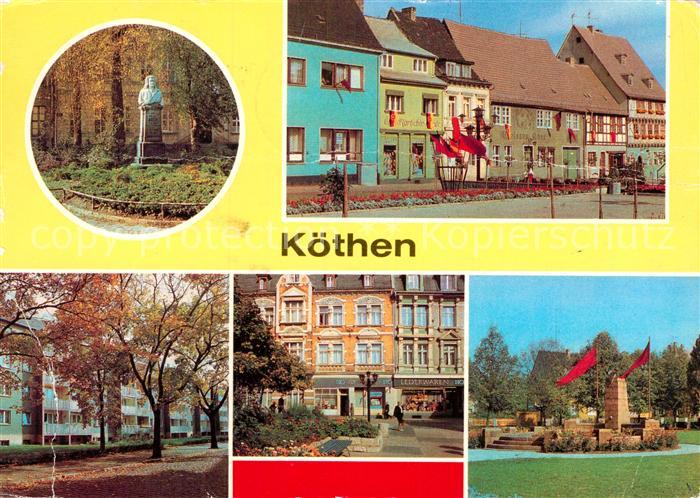 Koethen Anhalt Denkmal Holzmarkt Bernhard Kellermann Strasse Boulevard Karl Marx