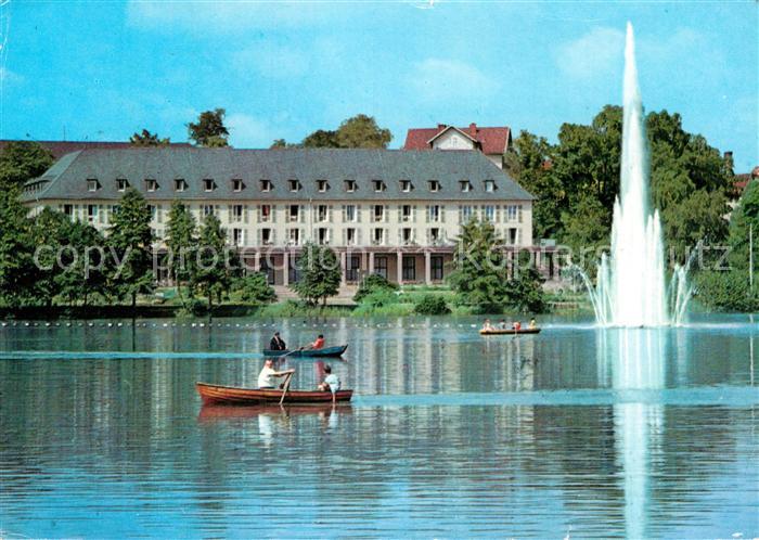 Bad Salzungen Kurhaus am Burgsee Bootfahren Fontaene