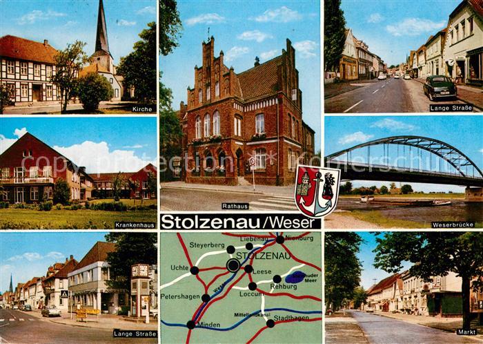 Stolzenau Weser Kirche Krankenhaus Lange Strasse Rathaus Weserbruecke Markt