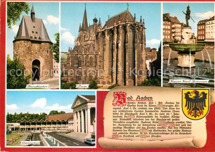 Bad Aachen Marschiertor Dom Kaiser Karl Brunnen Eurogress Tagungszentrum Chronik