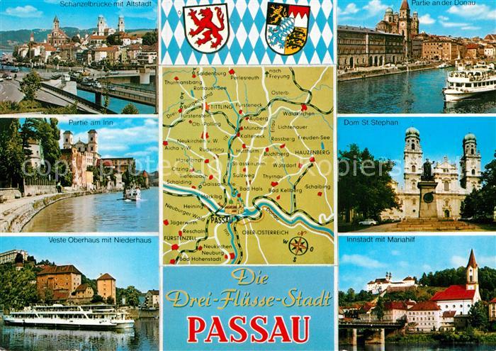 PAssAU Bayern Schanzelbruecke Altstadt Inn Veste Oberhaus Niederhaus Dampfer Don
