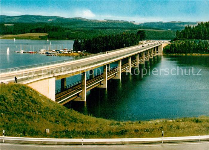 Biggesee Listertalbruecke Bootshafen