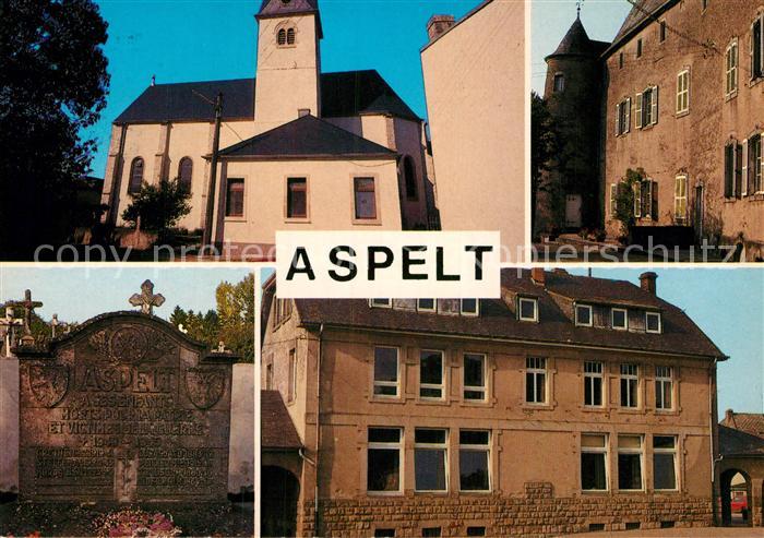 Aspelt Kirche Altes Haus Grabstein