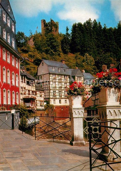 Monschau Rotes Haus an der Rur Burg Ruine Haller