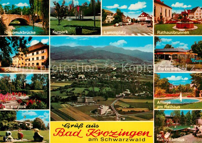 Bad Krozingen Nepomukbruecke Schloss Kurpark Kurhaus Park Lammplatz Rathaus Brun