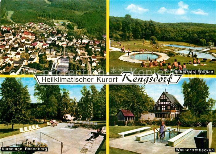 Rengsdorf Heilklimatischer Kurort Fliegeraufnahme Freibad Wassertretbecken Kuran