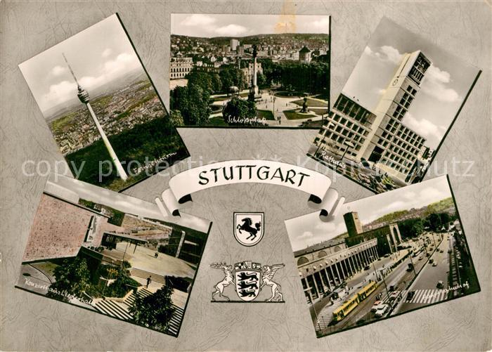 STUTTGART CITY Fernsehturm Schlossplatz Rathaus Bahnhof Konzerthalle Liederhall