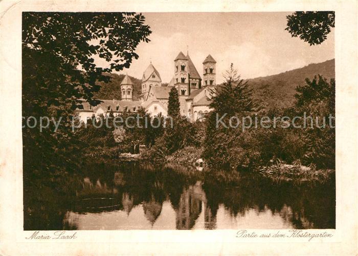 Maria Laach Glees Partie aus dem Klostergarten Teich Kloster