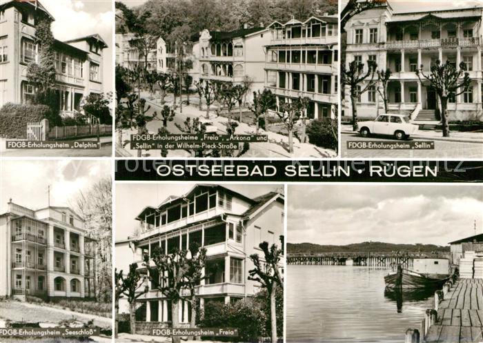 Sellin Ruegen FDGB Erholungsheime Hafen Steg