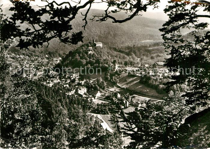 Schwarzburg Thueringer Wald Panorama Blick vom Trippstein