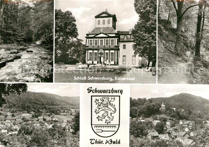 Schwarzburg Thueringer Wald Waldpartie Schwarza Schloss Kaisersaal Landschaftspa