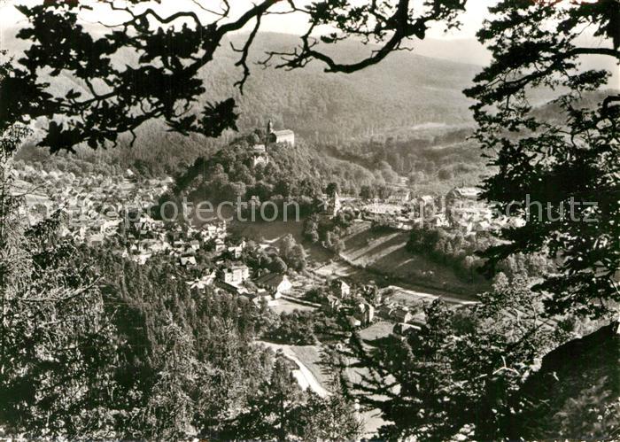 Schwarzburg Thueringer Wald Panorama Blick vom Trippstein