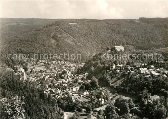 Schwarzburg Thueringer Wald Panorama Blick vom Trippstein