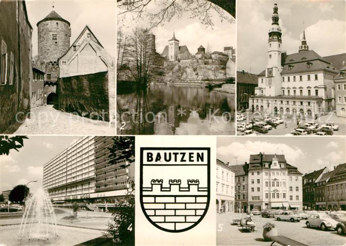 Bautzen Sachsen Nikolaitrum Michaeliskirche Rathaus Wohnhochhaus Hauptmarkt Wapp