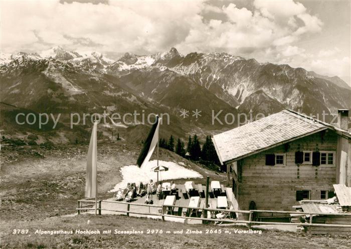 Schruns Vorarlberg Alpengasthaus Hochjoch mit Scesaplana und Zimba