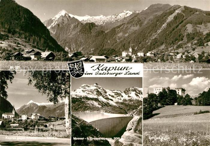 Kaprun Gesamtansicht mit Alpenpanorama Bergsee Schloss
