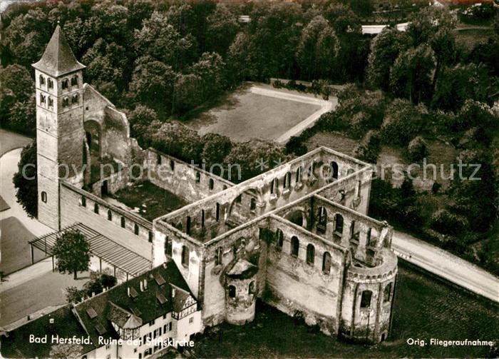 Bad Hersfeld Ruine der Stiftskirche Original Fliegeraufnahme