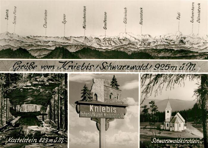 Kniebis Freudenstadt Alpenpanorama Kastelstein Wegweiser Schwarzwaldkirchlein Sc