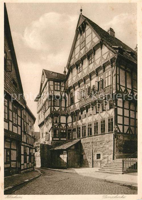 HILDESHEIM  CITY Domschenke Gaststaette Fachwerkhaus Kupfertiefdruck