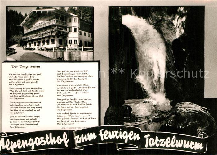 Bayrischzell Alpengasthof zum feurigen Tatzelwurm Wasserfall