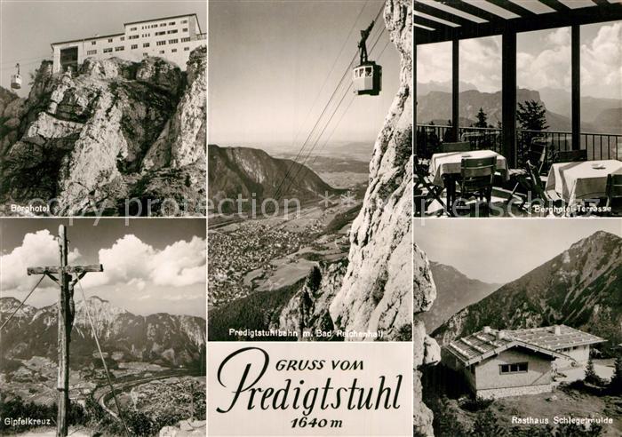 Bad Reichenhall Predigtstuhl Berghotel Terrasse Gipfelkreuz Bergbahn Rasthaus Sc
