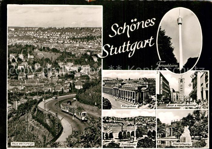 STUTTGART  CITY Panorama Neue Weinstrasse Koenigsbau Schlossplatz Fernsehturm Ha