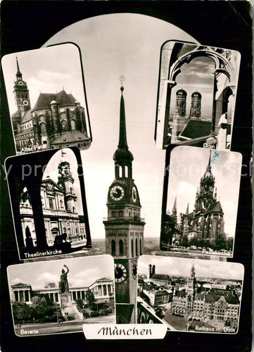 Muenchen Bayern Alter Peter Kirche Bavaria Kirchturm Frauenkirche Dom Paulskirch