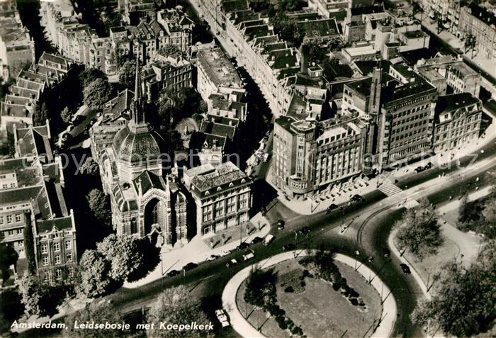 Amsterdam Niederlande Leidsebosje met Koepelkerk Kueppelkirche Fliegeraufnahme