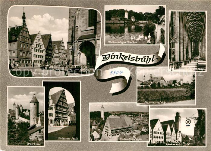 Dinkelsbuehl Marktplatz Weiher Wehrtuerme Deutsches Haus Jugendherberge Weinmark