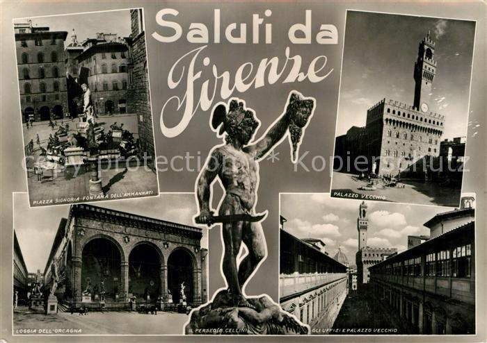 Firenze Florenz Piazza Signoria Fontana Loggia dell Orcagna Palazzo Vecchio Il P