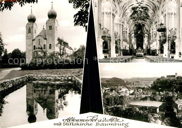 Altenmarkt Alz Stiftskirche Baumburg Innenansicht Wasserspiegelung Panorama