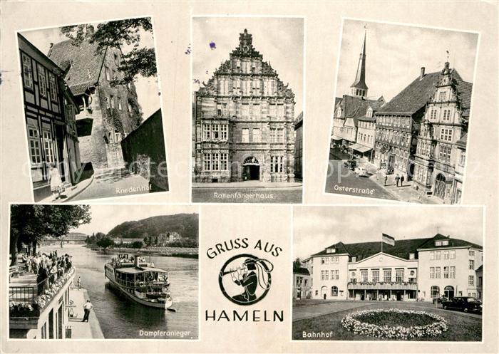 Hameln Weser Rhedenhof Dampferanleger Rattenfaengerhaus Osterstrasse Bahnhof