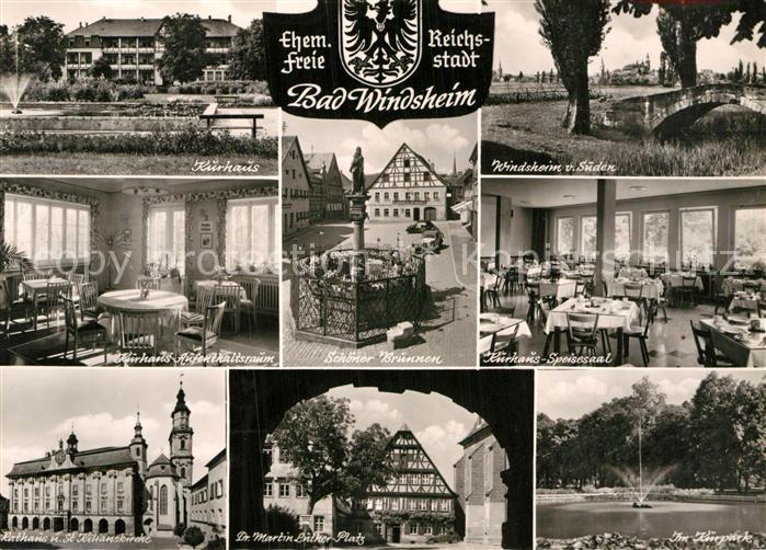 Bad Windsheim Kurhaus Rathaus Kirche Martin Luther Platz Brunnen Kurpark