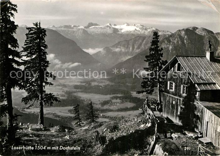 Loserhuette Panorama Blick zum Dachsteingebirge