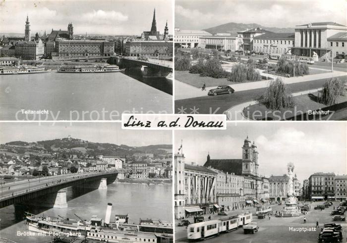 Linz Donau Teilansicht Bahnhof Poestlingberg Hauptplatz Pestsaeule
