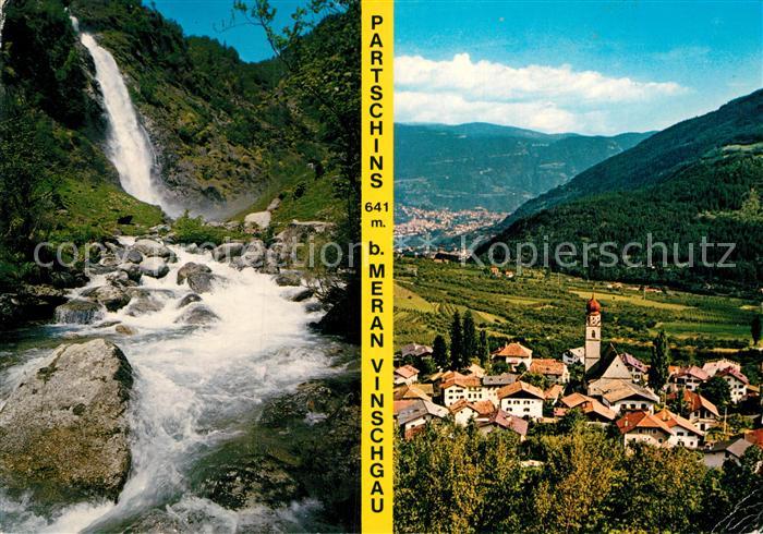 Partschins Parcines Panorama Vinschgau Wasserfall
