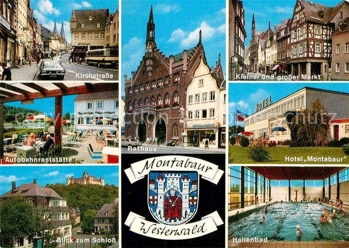 Montabaur Westerwald Kirchstrasse Autobahnraststaette Schloss Rathaus Markt Fach