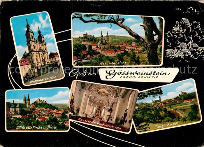 Goessweinstein Kirche Burg Wallfahrtskirche Wallfahrtsort Fraenkische Schweiz